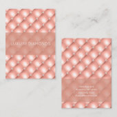 キルテッドダイヤモンドスパークリーバラ金ゴールドピンクラグジュアリー 名刺 (正面/裏面)