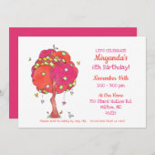 キルテッドツリー6回目の誕生日パーティー 招待状 (正面/裏面)