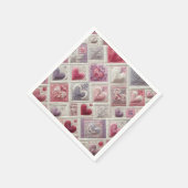 キルテッドハートデザイン スタンダードカクテルナプキン (角)