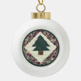 キルテッドパインツリー セラミックボールオーナメント