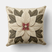 キルテッドパターンポインセチアクリーム クッション (裏面)