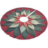 キルテッドパターンポインセチア赤 ブラッシュドポリエステルツリースカート (アングル)