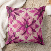 キルテッドパターンポインセティシピンク クッション (ブランケット)