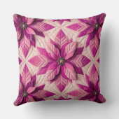 キルテッドパターンポインセティシピンク クッション (裏面)