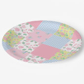 キルテッドパッチワークパーティー紙プレート ペーパープレート (アングル)