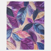 キルテッドパープルブルーピンク離れデザイン フリースブランケット (正面)