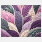 キルテッドパープルブルーピンク離れデザイン フリースブランケット (正面(横))