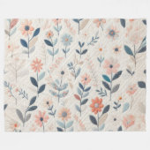 キルテッドフラワーズデザイン フリースブランケット (正面(横))