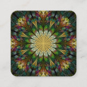 キルテッドフラワー抽象芸術 スクエア名刺 (正面)