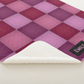 キルテッドフローラパッチワーク – バラシェード – お名前 シェルパブランケット (3/4)