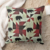 キルテッドブラックベア クッション (ブランケット)