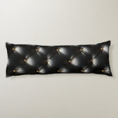 キルテッドブラックレザーパターン ボディピロー (裏面)