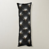 キルテッドブラックレザーパターン ボディピロー (裏面 (縦))