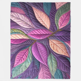 キルテッドブルーパープルピンク離れデザイン フリースブランケット