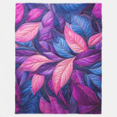 キルテッドブルーパープルピンク離れデザイン フリースブランケット (正面)