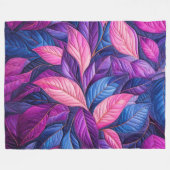 キルテッドブルーパープルピンク離れデザイン フリースブランケット (正面(横))