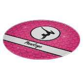 キルテッドホットピンクラインフェイクストーンのハンドスタンド カッティングボード (角)