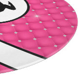 キルテッドホットピンクラインフェイクストーンのハンドスタンド カッティングボード (角)