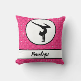 キルテッドホットピンクラインフェイクストーンのハンドスタンド クッション