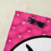 キルテッドホットピンクラインフェイクストーンのハンドスタンド ビーチタオル (インサイチュ)