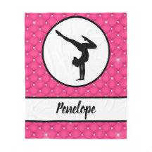 キルテッドホットピンクラインフェイクストーンのハンドスタンド