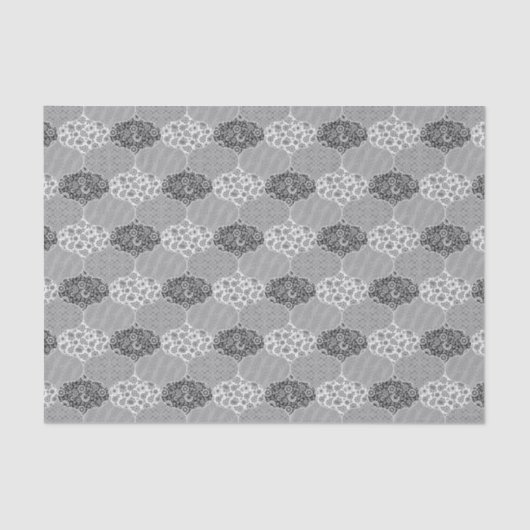 キルテッドモロッコパターングレーフローラ 薄葉紙 (正面)