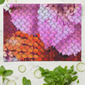 キルテッドルックモザイク抽象芸術フローラ キッチンタオル (折り畳み)