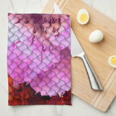 キルテッドルックモザイク抽象芸術フローラ キッチンタオル (四つ折り)