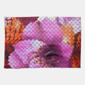 キルテッドルックモザイク抽象芸術フローラ キッチンタオル (横)