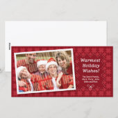 キルテッドレッドホリデイフォトカード シーズンカード (正面/裏面)