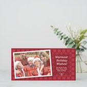 キルテッドレッドホリデイフォトカード シーズンカード (スタンド正面)