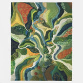 キルテッド抽象デザイン空中地形 フリースブランケット (正面)