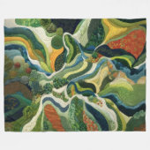 キルテッド抽象デザイン空中地形 フリースブランケット (正面(横))