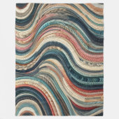 キルテッド抽象芸術ストライプデザイン フリースブランケット (正面)