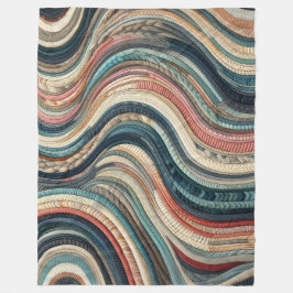 キルテッド抽象芸術ストライプデザイン フリースブランケット