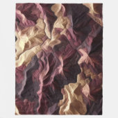 キルテッド抽象芸術ブルゴーニュータントポグラフィ風景 フリースブランケット (正面)