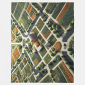 キルテッド抽象芸術空中農場ランドスケープ フリースブランケット (正面)