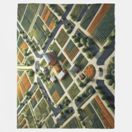 キルテッド抽象芸術空中農場ランドスケープ フリースブランケット