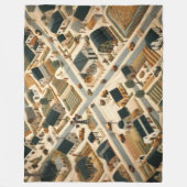 キルテッド抽象芸術空中農場ランドスケープ フリースブランケット (正面)