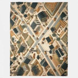 キルテッド抽象芸術空中農場ランドスケープ フリースブランケット