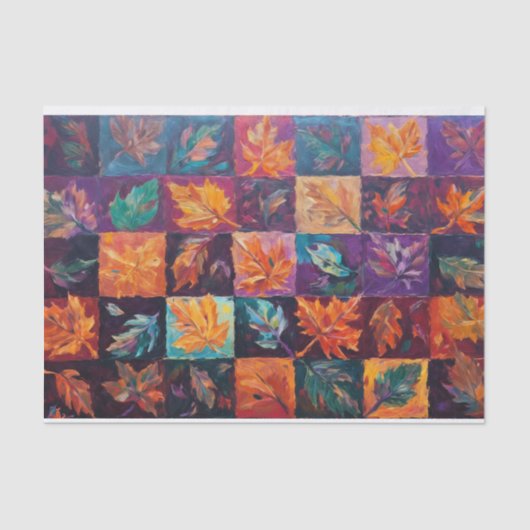 キルテッド紅葉、秋ファームハウスパターン 薄葉紙 (正面)