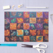 キルテッド紅葉、秋ファームハウスパターン 薄葉紙 (クラフト)