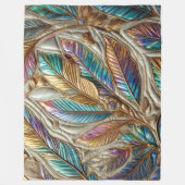 キルテッド虹色離れデザイン フリースブランケット (正面)