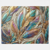 キルテッド虹色離れデザイン フリースブランケット (正面(横))