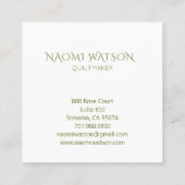 キルテモダンメーカーペイズリーパターンオンセージグリーン スクエア名刺 (裏面)