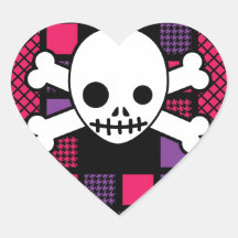 キルテ千鳥格子のッドとスカル