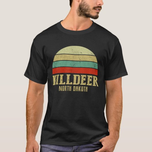 キルディアノースダコタヴィンテージレトロサンセット Tシャツ (正面)