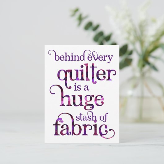 キルトおもしろい引用文キルティングのスタック ポストカード (スタンド正面)