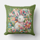 キルトと花のバニー クッション (正面)