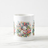 キルトと花のバニー コーヒーマグカップ (中央)